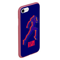 Чехол iPhone 7/8 матовый Спортивный бег!, цвет: 3D-малиновый — фото 2