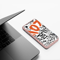 Чехол iPhone 7/8 матовый Paramore: Riot, цвет: 3D-светло-розовый — фото 2