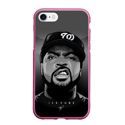 Чехол iPhone 7/8 матовый Ice Cube: Gangsta, цвет: 3D-малиновый