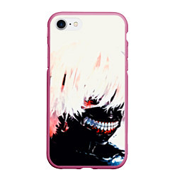 Чехол iPhone 7/8 матовый Tokyo ghoul, цвет: 3D-малиновый