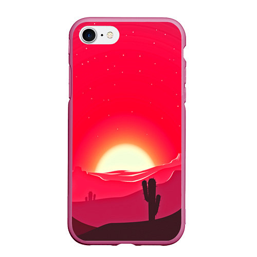 Чехол iPhone 7/8 матовый Gorgeous sunset / 3D-Малиновый – фото 1