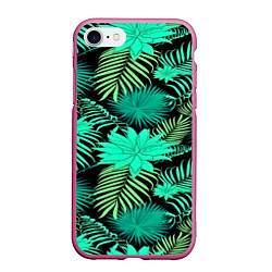Чехол iPhone 7/8 матовый Tropical pattern, цвет: 3D-малиновый
