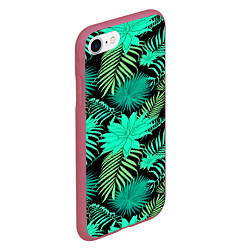 Чехол iPhone 7/8 матовый Tropical pattern, цвет: 3D-малиновый — фото 2