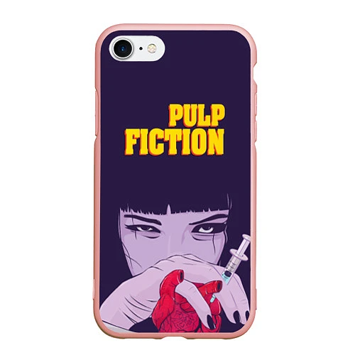 Чехол iPhone 7/8 матовый Pulp Fiction: Dope Heart / 3D-Светло-розовый – фото 1