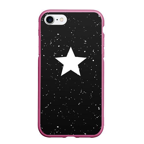 Чехол iPhone 7/8 матовый Super Star / 3D-Малиновый – фото 1