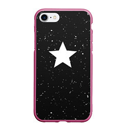 Чехол iPhone 7/8 матовый Super Star, цвет: 3D-малиновый