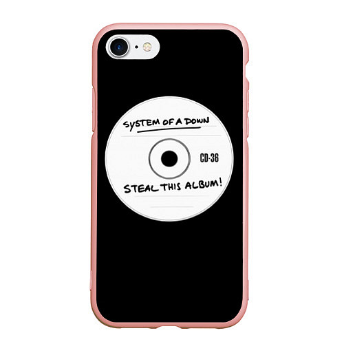 Чехол iPhone 7/8 матовый SOAD: Steal this album / 3D-Светло-розовый – фото 1