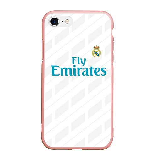 Чехол iPhone 7/8 матовый Real Madrid / 3D-Светло-розовый – фото 1