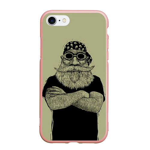 Чехол iPhone 7/8 матовый Old Hipster / 3D-Светло-розовый – фото 1