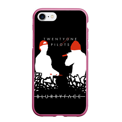 Чехол iPhone 7/8 матовый TOP: BlurryFace / 3D-Малиновый – фото 1