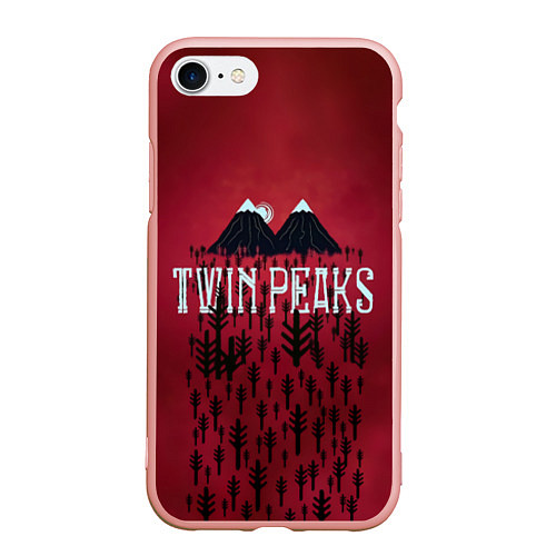 Чехол iPhone 7/8 матовый Twin Peaks Wood / 3D-Светло-розовый – фото 1