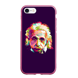Чехол iPhone 7/8 матовый Альберт Эйнштейн: Арт, цвет: 3D-малиновый