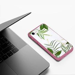Чехол iPhone 7/8 матовый Растительность, цвет: 3D-малиновый — фото 2