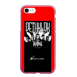 Чехол iPhone 7/8 матовый Dethklok: Knitting factory, цвет: 3D-малиновый