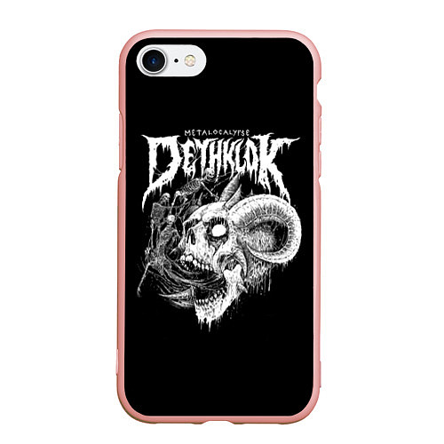 Чехол iPhone 7/8 матовый Dethklok: Goat Skull / 3D-Светло-розовый – фото 1