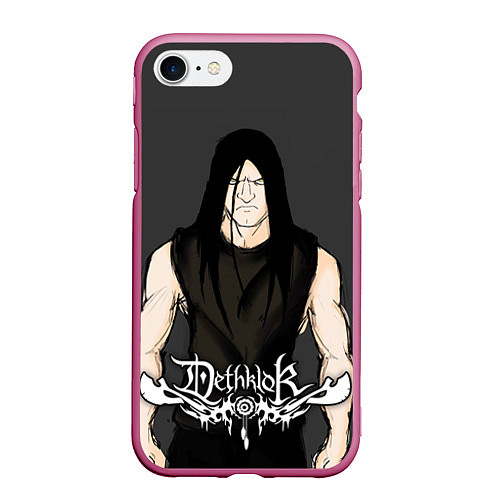 Чехол iPhone 7/8 матовый Dethklok Man / 3D-Малиновый – фото 1