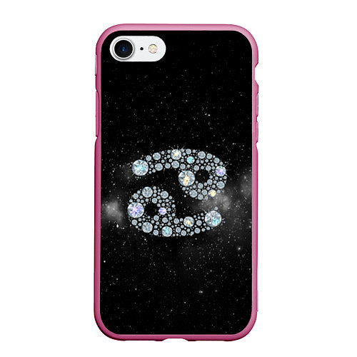 Чехол iPhone 7/8 матовый Космический Рак / 3D-Малиновый – фото 1