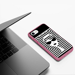 Чехол iPhone 7/8 матовый Pop art girl, цвет: 3D-малиновый — фото 2