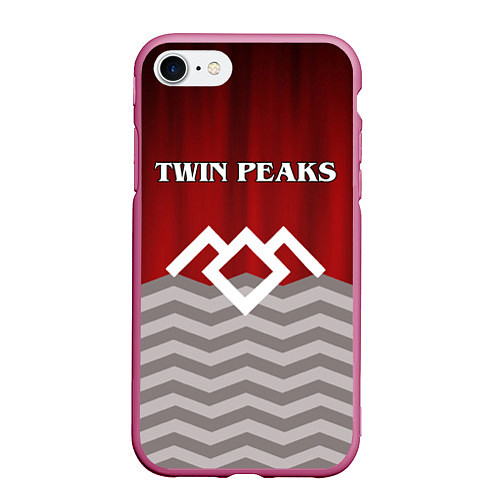Чехол iPhone 7/8 матовый Twin Peaks / 3D-Малиновый – фото 1