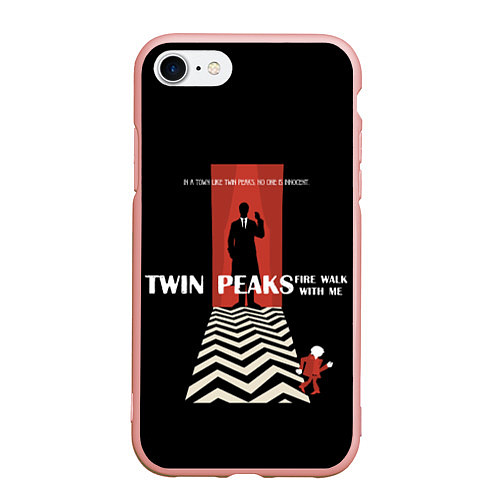 Чехол iPhone 7/8 матовый Twin Peaks Man / 3D-Светло-розовый – фото 1