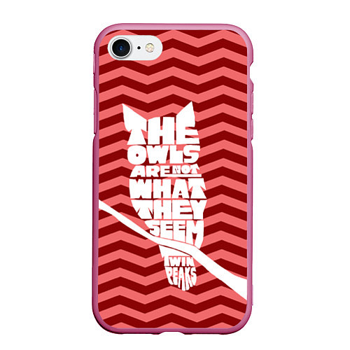 Чехол iPhone 7/8 матовый Twin Peaks: The Owls / 3D-Малиновый – фото 1