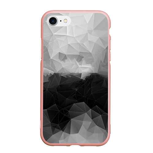 Чехол iPhone 7/8 матовый Polygon gray / 3D-Светло-розовый – фото 1