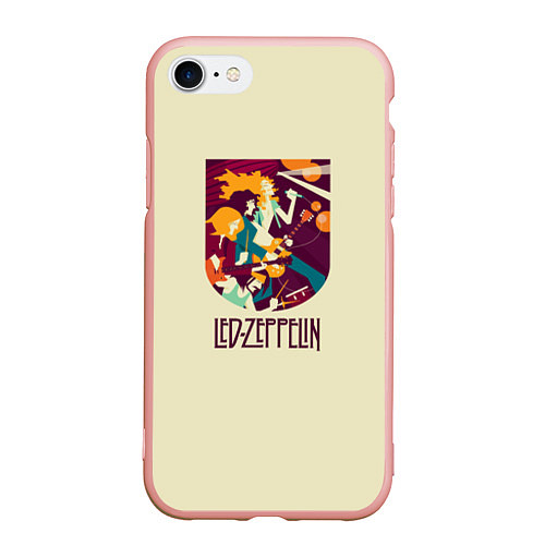 Чехол iPhone 7/8 матовый Led Zeppelin Art / 3D-Светло-розовый – фото 1