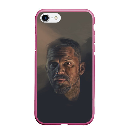 Чехол iPhone 7/8 матовый Том Харди со шрамом / 3D-Малиновый – фото 1