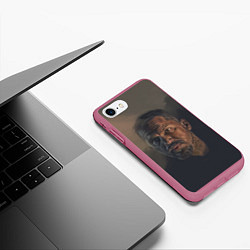 Чехол iPhone 7/8 матовый Том Харди со шрамом, цвет: 3D-малиновый — фото 2