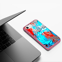 Чехол iPhone 7/8 матовый Буйство красок, цвет: 3D-малиновый — фото 2