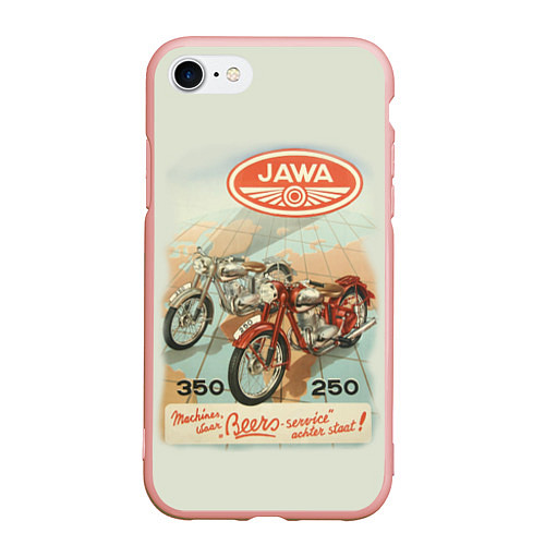 Чехол iPhone 7/8 матовый JAWA / 3D-Светло-розовый – фото 1
