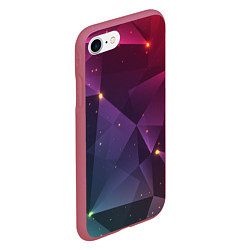 Чехол iPhone 7/8 матовый Colorful triangles, цвет: 3D-малиновый — фото 2