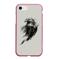 Чехол iPhone 7/8 матовый Дикий орел, цвет: 3D-малиновый