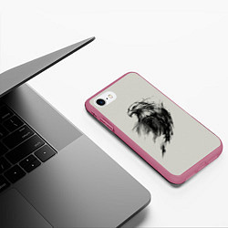Чехол iPhone 7/8 матовый Дикий орел, цвет: 3D-малиновый — фото 2