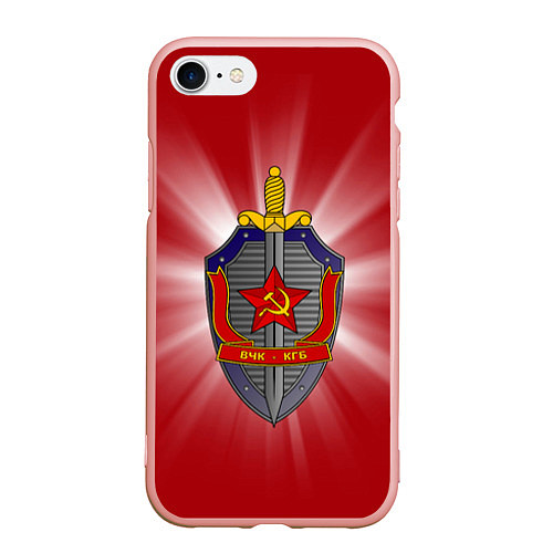 Чехол iPhone 7/8 матовый КГБ / 3D-Светло-розовый – фото 1
