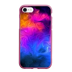 Чехол iPhone 7/8 матовый Узор цвета, цвет: 3D-малиновый