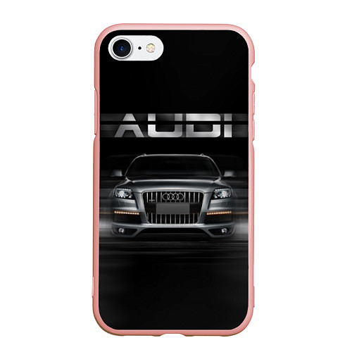 Чехол iPhone 7/8 матовый Audi Q7 скорость / 3D-Светло-розовый – фото 1