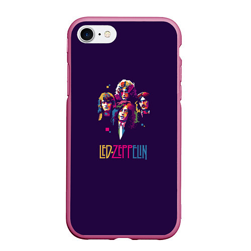 Чехол iPhone 7/8 матовый Led Zeppelin Color / 3D-Малиновый – фото 1