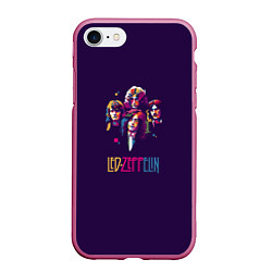 Чехол iPhone 7/8 матовый Led Zeppelin Color, цвет: 3D-малиновый