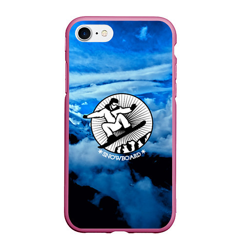 Чехол iPhone 7/8 матовый Snowboard / 3D-Малиновый – фото 1