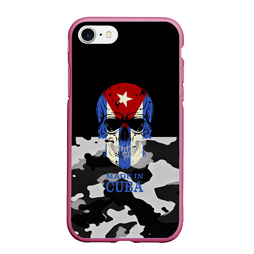 Чехол iPhone 7/8 матовый Made in Cuba / 3D-Малиновый – фото 1
