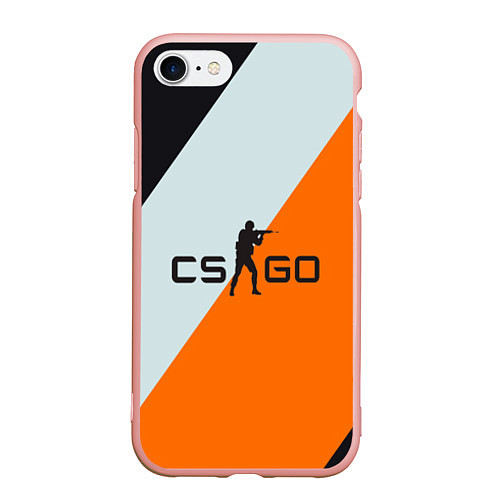 Чехол iPhone 7/8 матовый CS:GO Asiimov Lines / 3D-Светло-розовый – фото 1