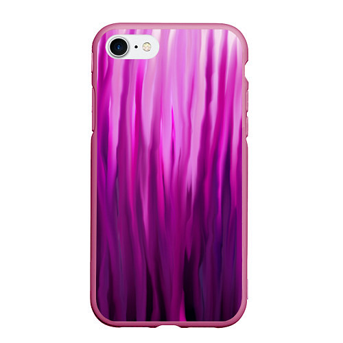 Чехол iPhone 7/8 матовый Фиолетово-черные краски / 3D-Малиновый – фото 1