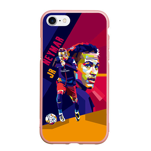 Чехол iPhone 7/8 матовый Jr. Neymar / 3D-Светло-розовый – фото 1