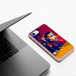 Чехол iPhone 7/8 матовый Jr. Neymar, цвет: 3D-светло-розовый — фото 2