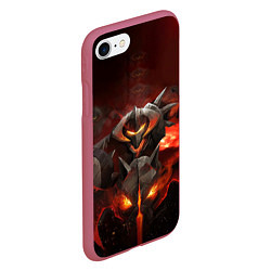 Чехол iPhone 7/8 матовый Chaos Knight: Fire, цвет: 3D-малиновый — фото 2