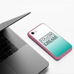Чехол iPhone 7/8 матовый FTD, цвет: 3D-малиновый — фото 2