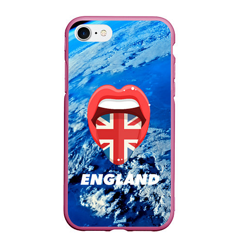 Чехол iPhone 7/8 матовый England / 3D-Малиновый – фото 1