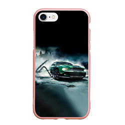 Чехол iPhone 7/8 матовый Призрачный Ford Mustang, цвет: 3D-светло-розовый