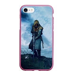 Чехол iPhone 7/8 матовый Battlefield Warrior, цвет: 3D-малиновый